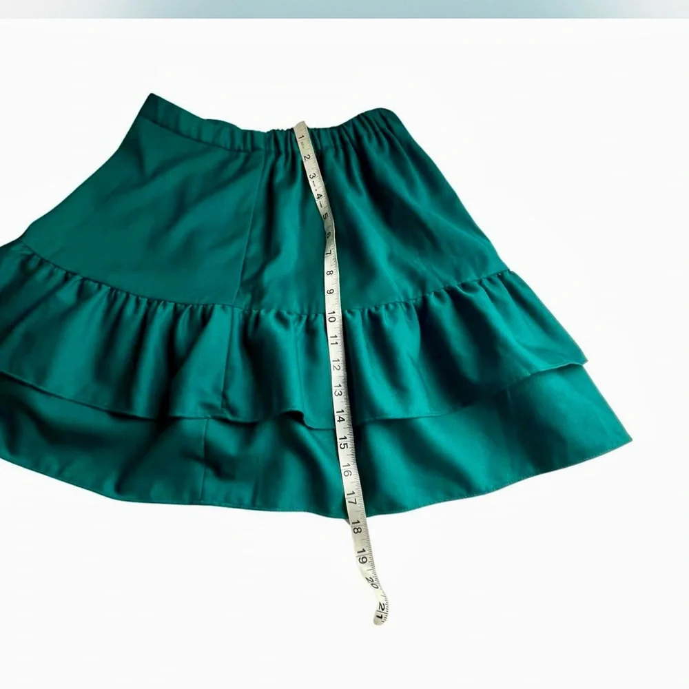 J.‎ Crew Green Tiered Ruffle Wool Blend MiniSize0